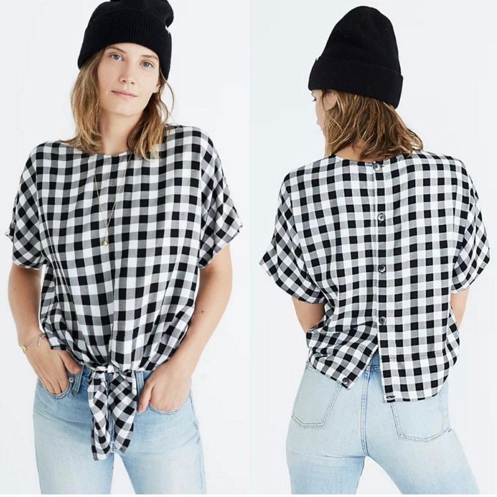 Madewell button back tie tee in Buffalo
